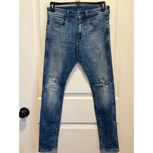 G-Star RAW 3301 Slim Fit Distressed Blue Denim Jeans Mens 29x30 Medium Wash